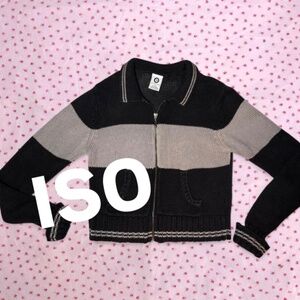 ISO: ellemenno striped knit zip-up sweater jacket/cardigan